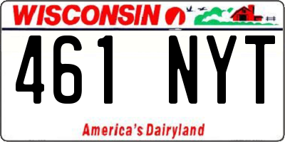 WI license plate 461NYT