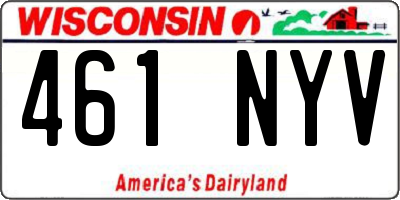 WI license plate 461NYV