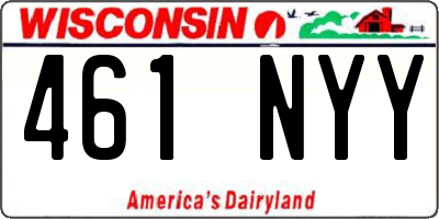 WI license plate 461NYY