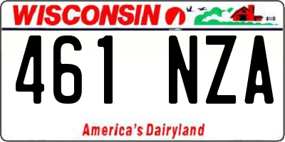 WI license plate 461NZA