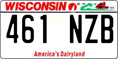 WI license plate 461NZB