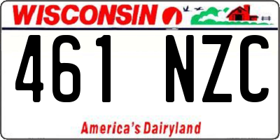 WI license plate 461NZC