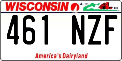 WI license plate 461NZF