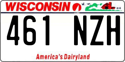WI license plate 461NZH