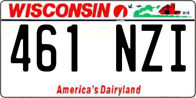WI license plate 461NZI
