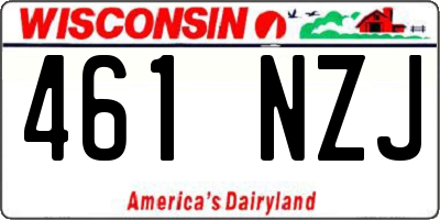 WI license plate 461NZJ