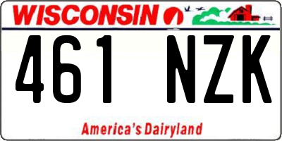 WI license plate 461NZK