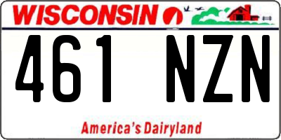 WI license plate 461NZN