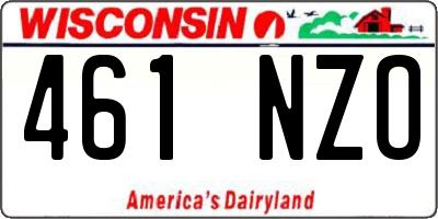 WI license plate 461NZO