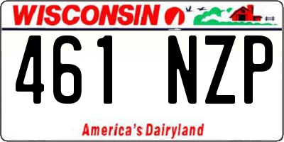 WI license plate 461NZP