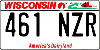 WI license plate 461NZR