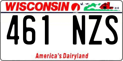 WI license plate 461NZS