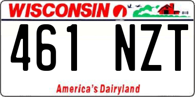 WI license plate 461NZT