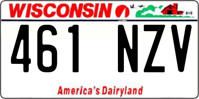 WI license plate 461NZV