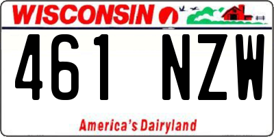 WI license plate 461NZW