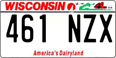 WI license plate 461NZX