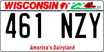 WI license plate 461NZY