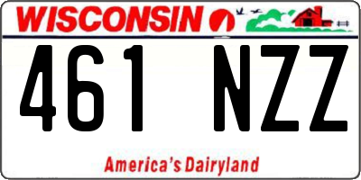 WI license plate 461NZZ