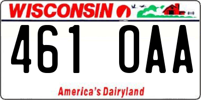 WI license plate 461OAA