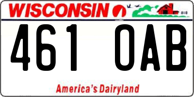 WI license plate 461OAB