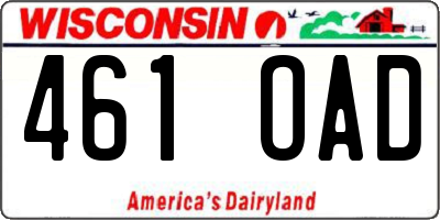 WI license plate 461OAD