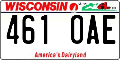 WI license plate 461OAE
