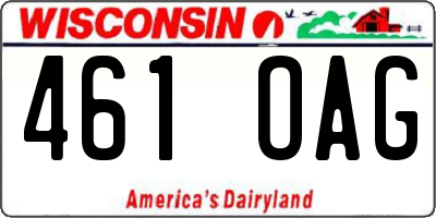 WI license plate 461OAG