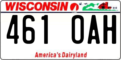 WI license plate 461OAH