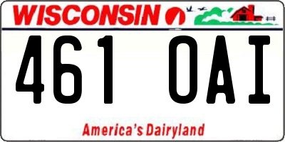 WI license plate 461OAI
