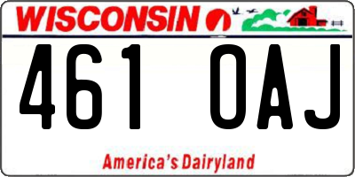 WI license plate 461OAJ