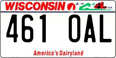 WI license plate 461OAL