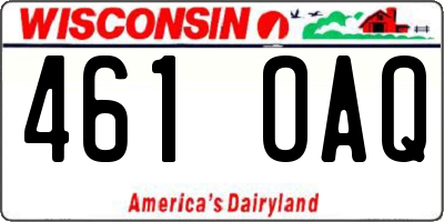 WI license plate 461OAQ