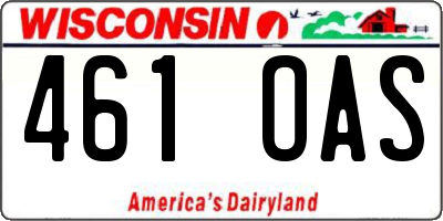 WI license plate 461OAS