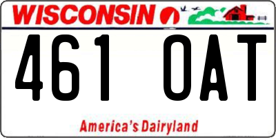 WI license plate 461OAT