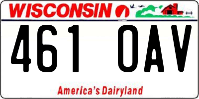 WI license plate 461OAV