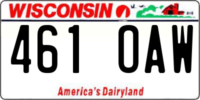 WI license plate 461OAW