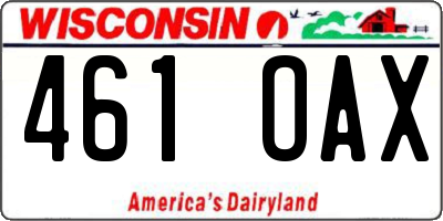 WI license plate 461OAX