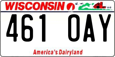 WI license plate 461OAY