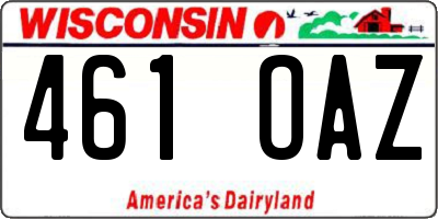 WI license plate 461OAZ