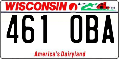 WI license plate 461OBA