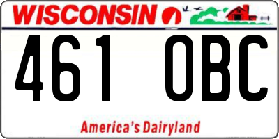 WI license plate 461OBC