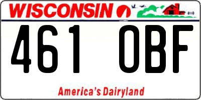WI license plate 461OBF