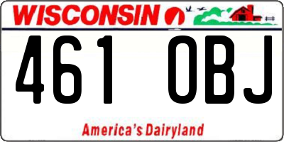 WI license plate 461OBJ