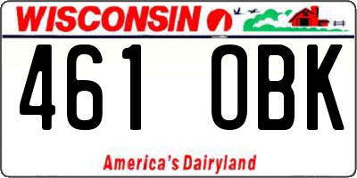 WI license plate 461OBK