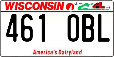WI license plate 461OBL