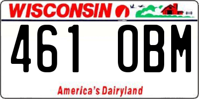 WI license plate 461OBM