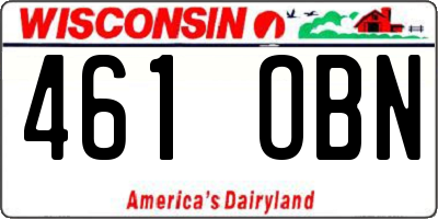 WI license plate 461OBN