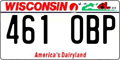 WI license plate 461OBP