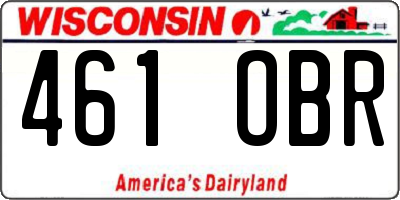 WI license plate 461OBR