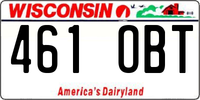 WI license plate 461OBT